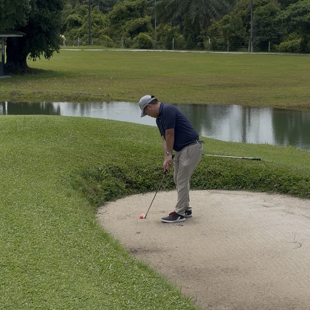 Bunker right after a pond