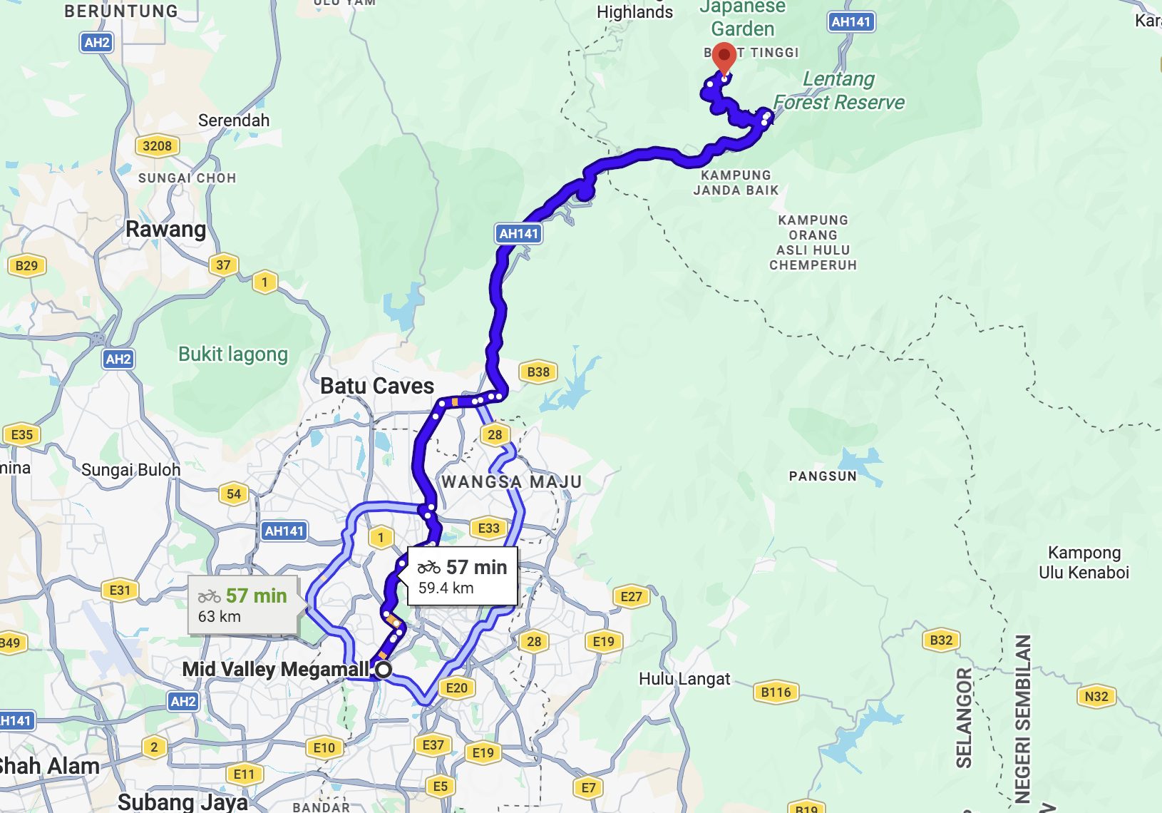 Google Image of Mid Valley to BHGCC